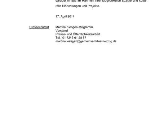 Gemeinsam für Leipzig wählt neuen Vorstand
